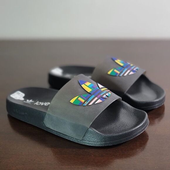 Adidas Original Adilette Limited Edition Love Unites Black Translucent Unisex - Picture 7 of 12